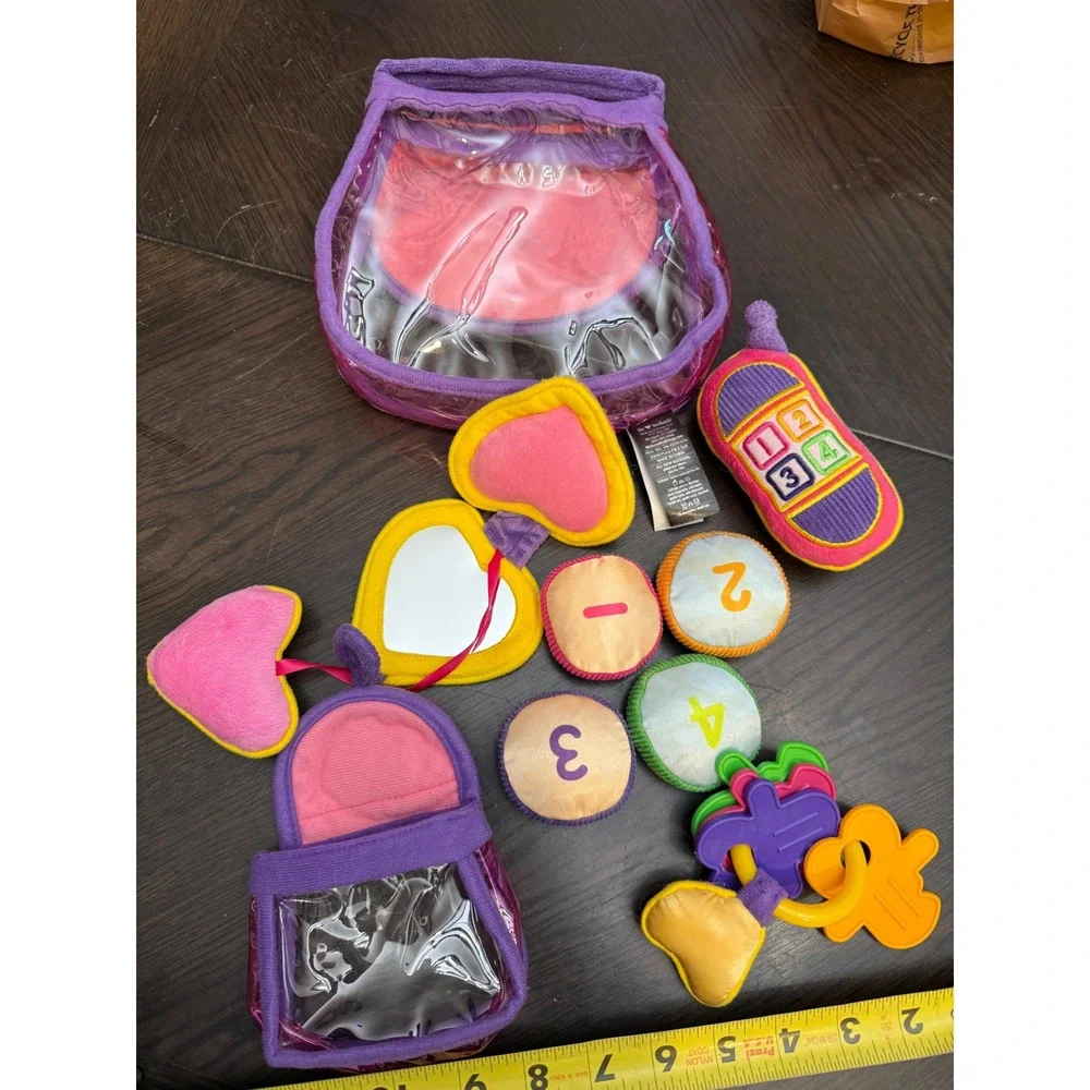 Melissa & Doug Pretty Purse Fill and Spill‎ Soft Plush Baby Toy Set Pink Heart